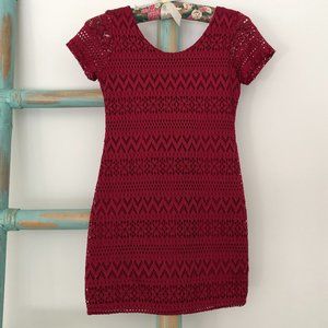 Cheryl Kids Creations Lace Burgandy Dress L